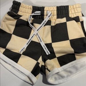 Kids Checkered Shorts - Charcoal and Cream